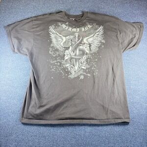 Miami Ink Mens T-Shirt 3XL 26x32 Black Dagger Snake Wings Cotton Tattoo Y2K